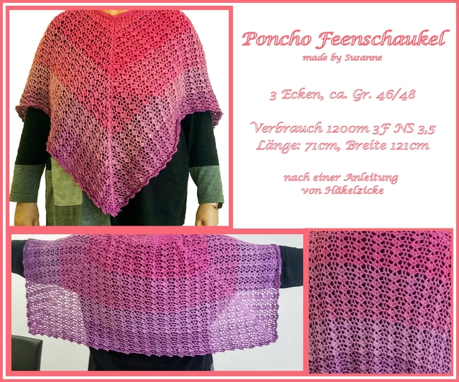 Poncho "Feenschaukeln" in 2 Formen, für alle Größen geeignet
