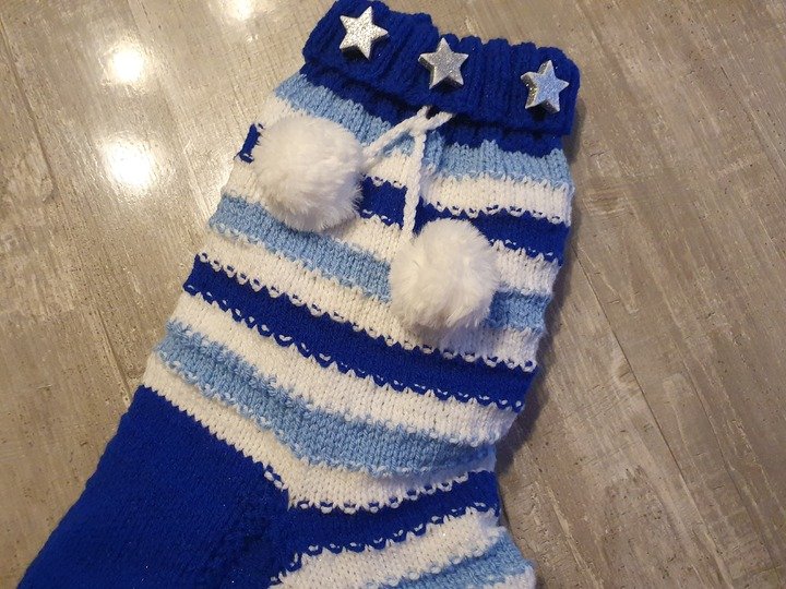 Strickanleitung Weihnachtssocke Baby Boy 50 cm lang!