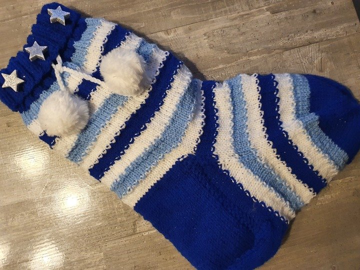 Strickanleitung Weihnachtssocke Baby Boy 50 cm lang!