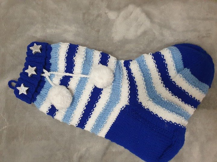 Strickanleitung Weihnachtssocke Baby Boy 50 cm lang!