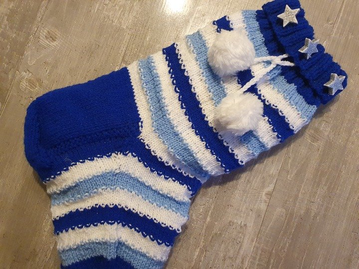 Strickanleitung Weihnachtssocke Baby Boy 50 cm lang!