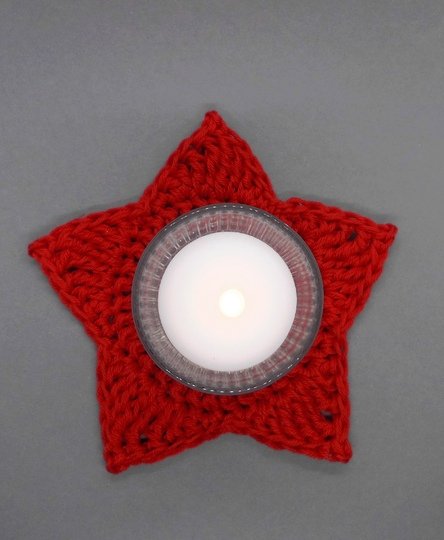 Star tealight holder candle holder - very easy and fast from scraps of yarn