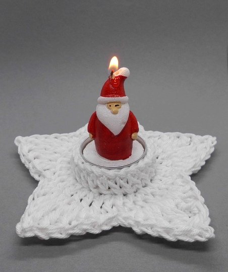 Star tealight holder candle holder - very easy and fast from scraps of yarn