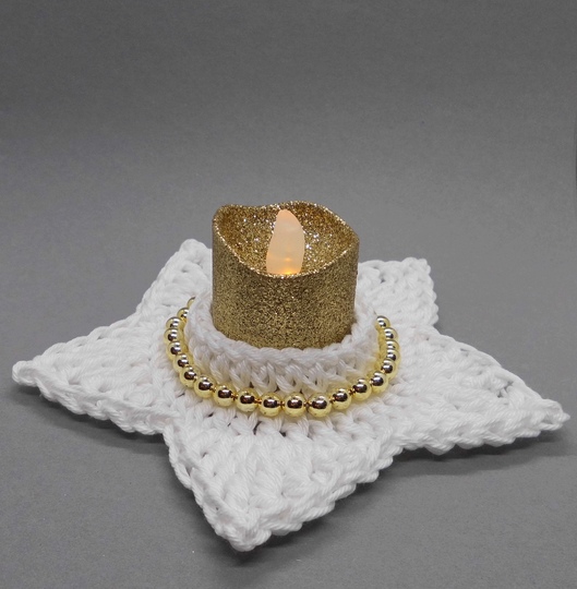 Stern Teelichthalter Kerzenhalter - sehr einfach und schnell aus Wollresten