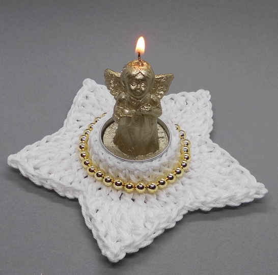 Stern Teelichthalter Kerzenhalter - sehr einfach und schnell aus Wollresten