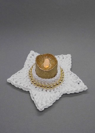 Stern Teelichthalter Kerzenhalter - sehr einfach und schnell aus Wollresten