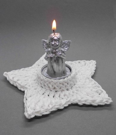 Stern Teelichthalter Kerzenhalter - sehr einfach und schnell aus Wollresten