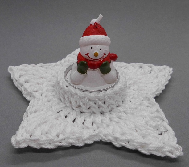 Stern Teelichthalter Kerzenhalter - sehr einfach und schnell aus Wollresten