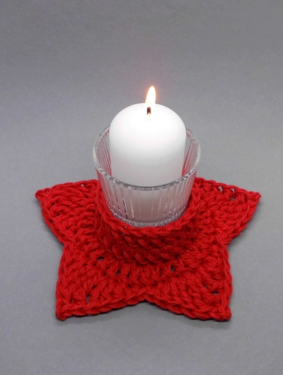 Stern Teelichthalter Kerzenhalter - sehr einfach und schnell aus Wollresten
