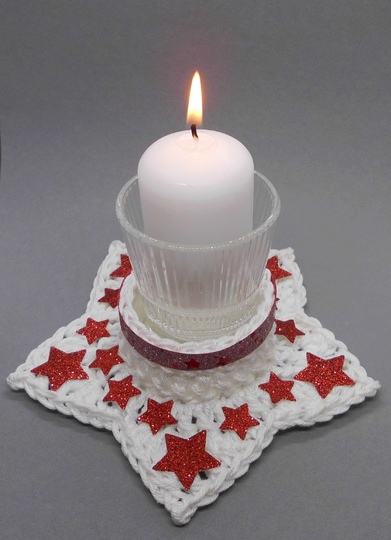 Stern Teelichthalter Kerzenhalter - sehr einfach und schnell aus Wollresten