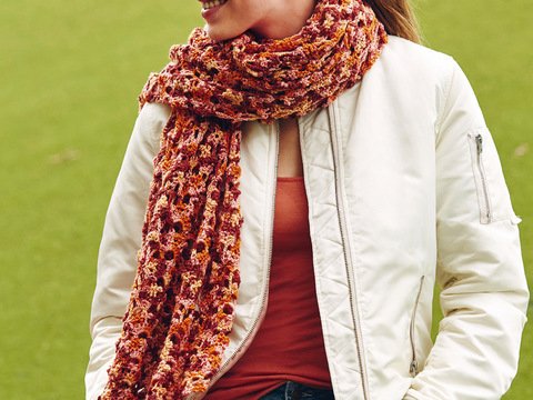 Häkelanleitung: Großes, gehäkeltes Tuch aus Farbverlaufsgarn