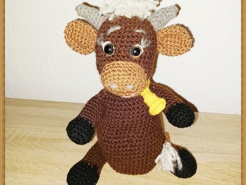 Häkelanleitung Kuh , die schokobraune Mathilde