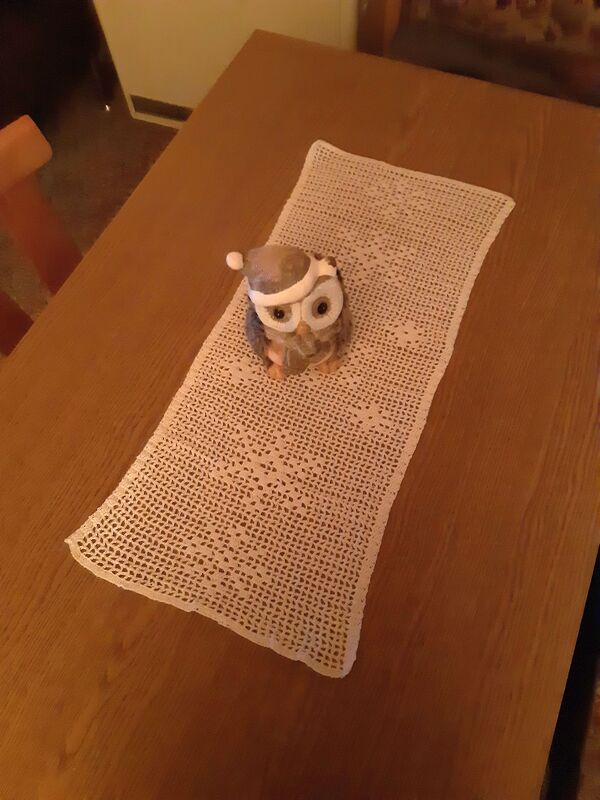 Tischl&auml;ufer Weihnachten "Schneeflocke" h&auml;keln