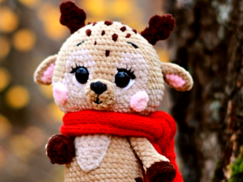 Junior Weihnachtshirsch Häkelanleitung (Rudolph Rentier)