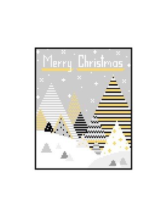 TREES MERRY CHRISTMAS - pattern for c2c crochet blanket