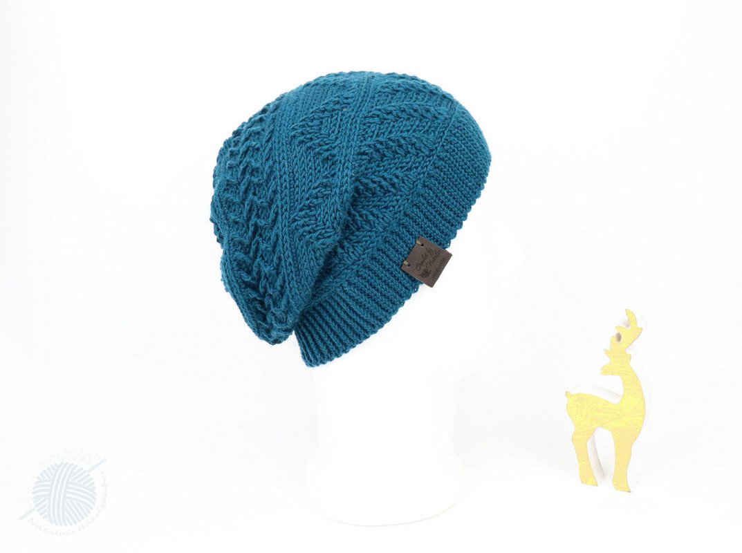 Beanie "Trio" (Knitted look, all sizes, links to videos)