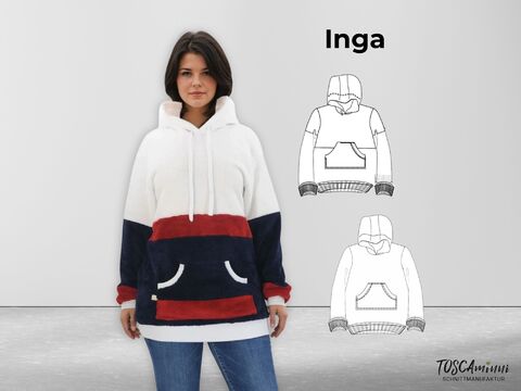 Hoodie Inga Slim Gr. 34-54 Schnittmuster