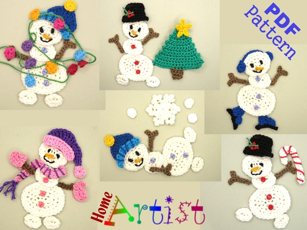 Crochet Pattern - Snowman Christmas Winter
