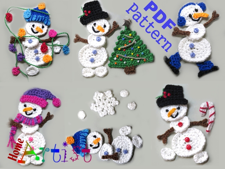 Crochet Pattern - Snowman Christmas Winter
