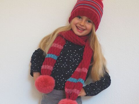 Strickanleitung Kindermütze mit Schal "Delhi" 762132