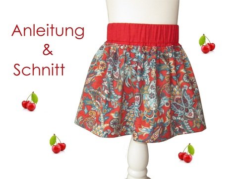 Schnitt + Anleitung weiter Rock für Mädchen Größe 74-152
