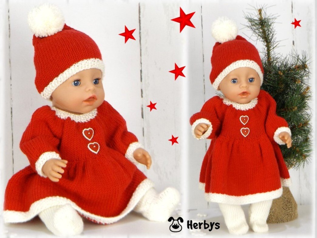 Strickanleitung Puppenkleidung "Weihnachten"