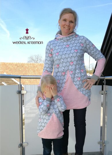 Longhoodie / Hoodie LUISE für Damen Gr. 34 - 54