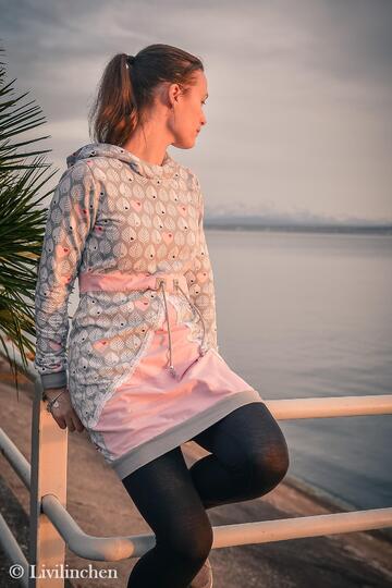 Longhoodie / Hoodie LUISE für Damen Gr. 34 - 54