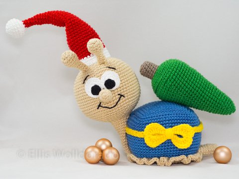Weihnachtsschnecke Marvin, Häkelanleitung