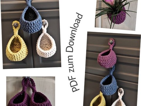 Häkelanleitung Hängekörbchen