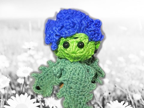 blauer Bubi - Blume - zum Häkeln