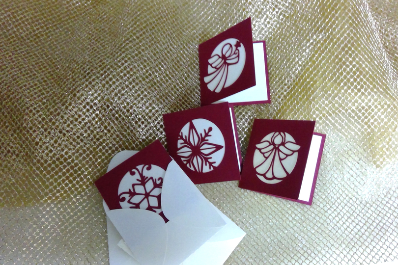 4 Karten Engel Sterne Plotterdatei SVG DXF FCM