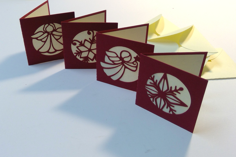 4 Karten Engel Sterne Plotterdatei SVG DXF FCM