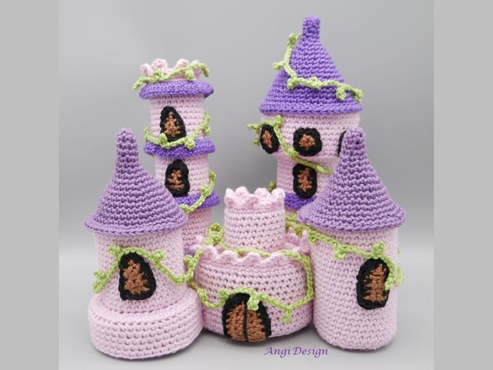 Häkelanleitung rosa Märchenschloss