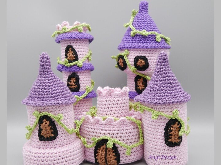 Häkelanleitung rosa Märchenschloss