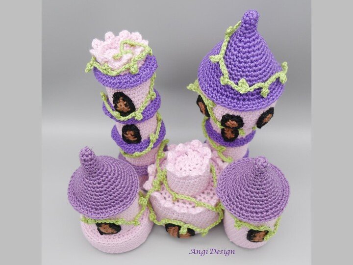 Häkelanleitung rosa Märchenschloss