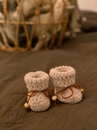 Häkelanleitung Plushy Booties, Babyschühchen