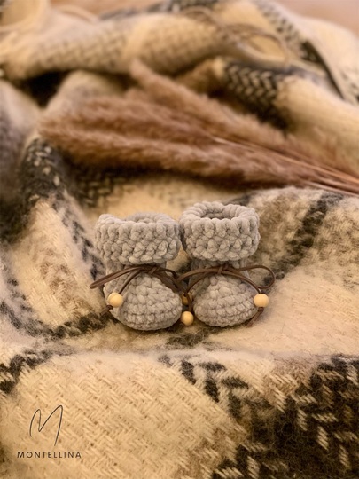 Häkelanleitung Plushy Booties, Babyschühchen