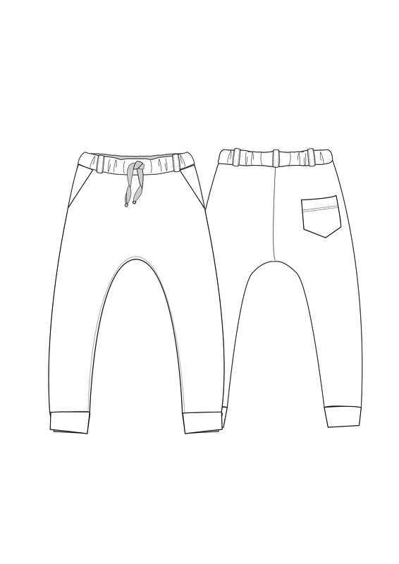 sewing pattern kids pants DADO tutorial 2y/3y 4y/5y 6y/7y 8y/9y 10y/11y