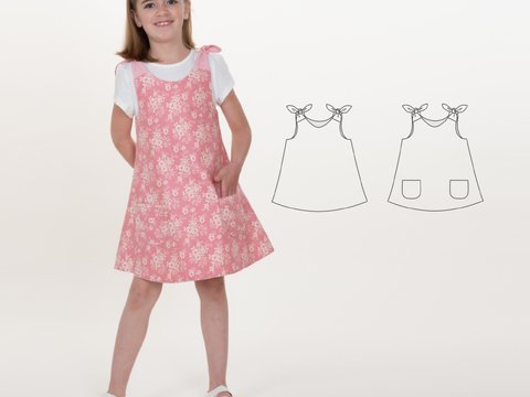 Girls Pinafore & Tunic Dress – 3 Variations | PDF Sewing Pattern |