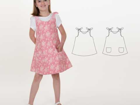 sewing pattern girls dress STEFFI tutorial 9m/12m 18m/2y 3y/4y 5y/6y 7y/8y