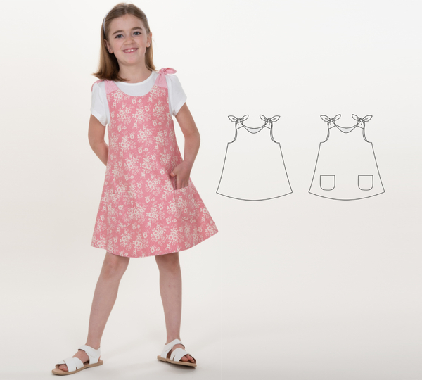 sewing pattern girls dress STEFFI tutorial 9m/12m 18m/2y 3y/4y 5y/6y 7y/8y
