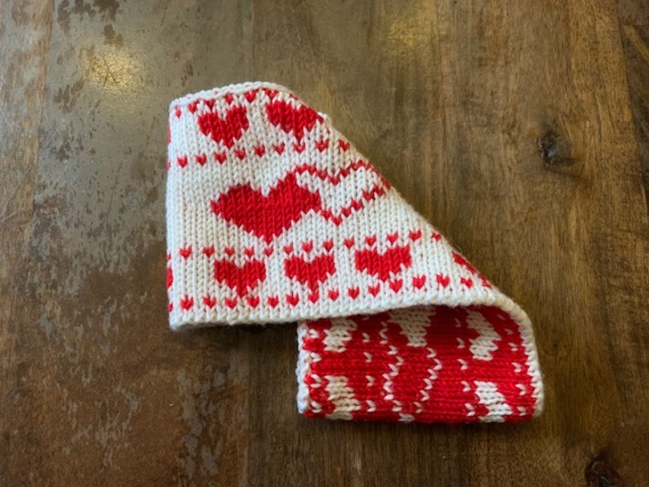 Kinder Stirnband Herzerl in double face