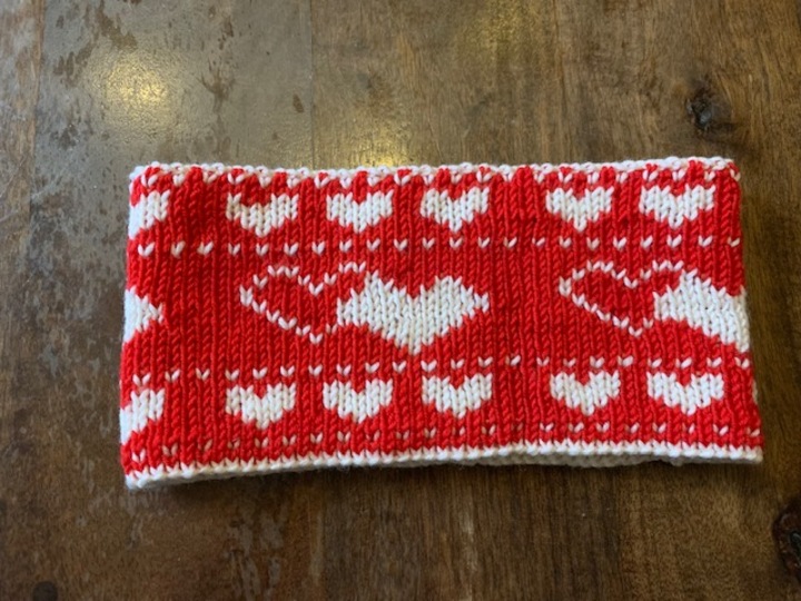 Kinder Stirnband Herzerl in double face