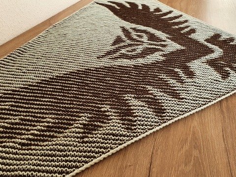 Owl, Shadow Knitting, Illusion Knitting, Motif Shawl