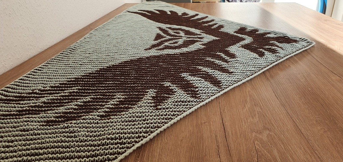 Owl, Shadow Knitting, Illusion Knitting, Motif Shawl