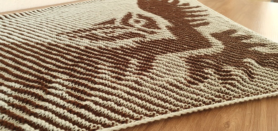 Owl, Shadow Knitting, Illusion Knitting, Motif Shawl