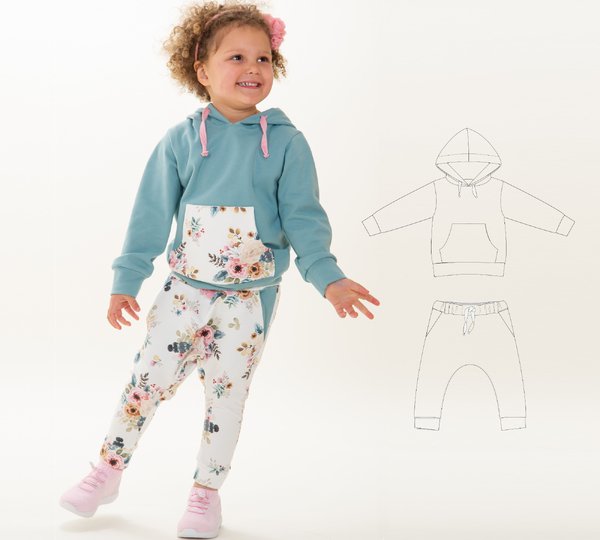 hoodie+pants FLY+DADO pattern 12m/18m 2y/3y 4y/5y 6y/7y 8y/9y 10y/11y