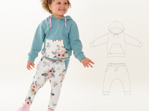 Kids Hoodie & Jogger Pants Sewing Pattern PDF 12m/18m-10y/11y