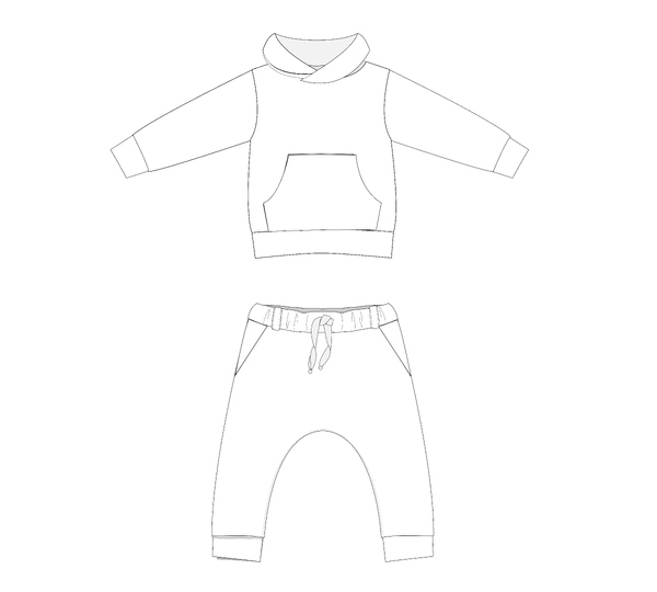 Kinder Hoodie & Jogginghose – Schnittmuster Datei 80/86–140/146